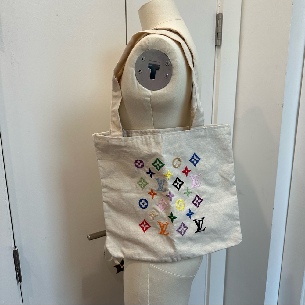 Handmade Embroidered Multicolor Canvas Tote Bag